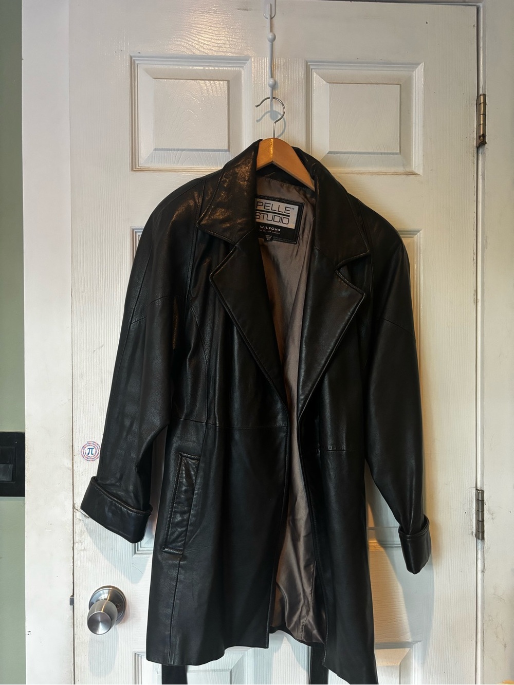 Pelle Studio Black Longline Leather Coat